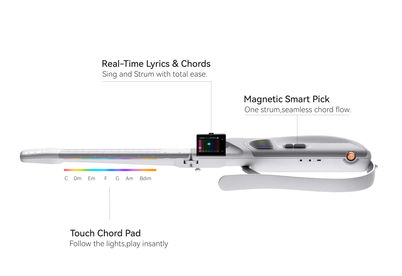 Melo-D screen and touch chord pad