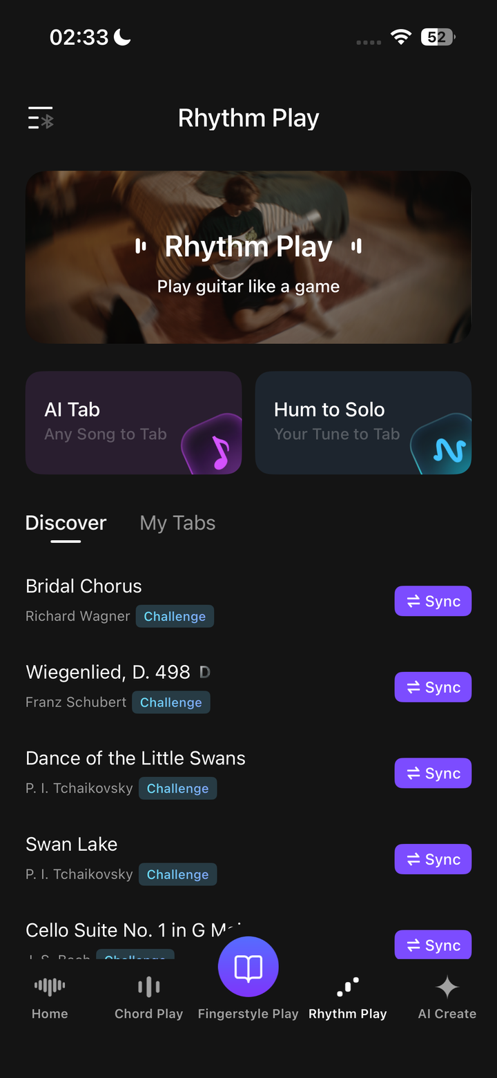 AI Tab audio and video upload screen