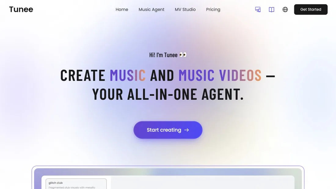 Tunee official website — AI music creation